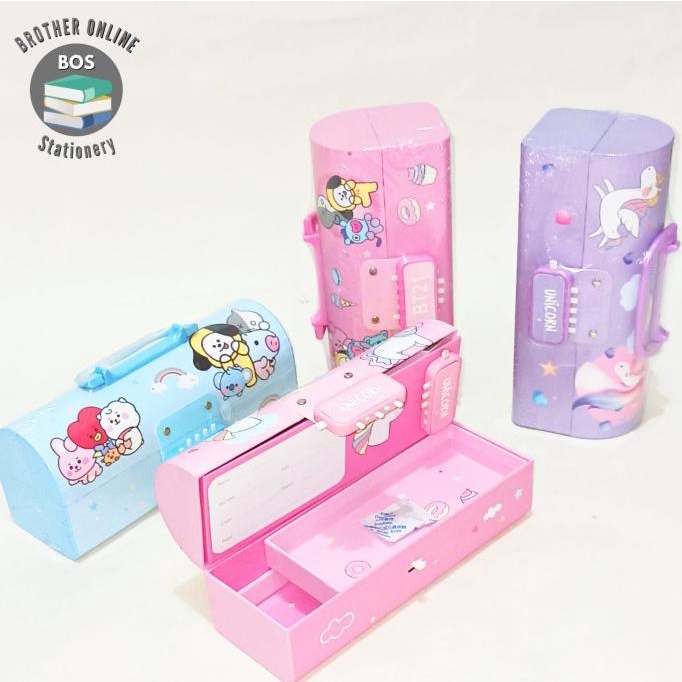 

BOS Kotak Pensil Karton+Kunci Pin/Tempat Pensil/Pencil Case Locker
