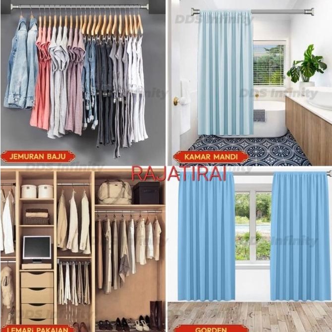 tiang tongkat pipa fleksibel hordeng /tiang tongkat jemuran hordeng kud05