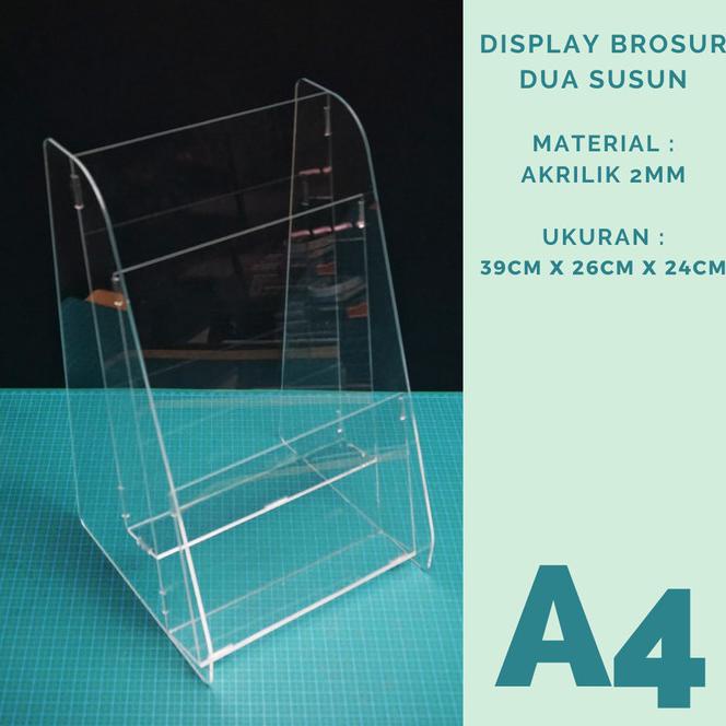 

Baru Tempat Brosur 2 Susun Akrilik / Acrylic Ukuran A4 Original