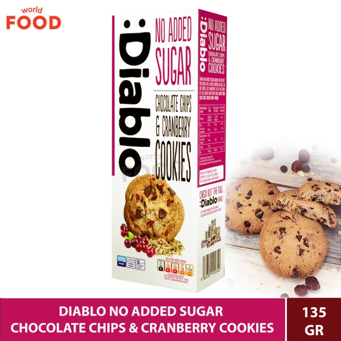 

DIABLO NO ADDED SUGAR CHOCOLATE CHIPS & CRANBERRY