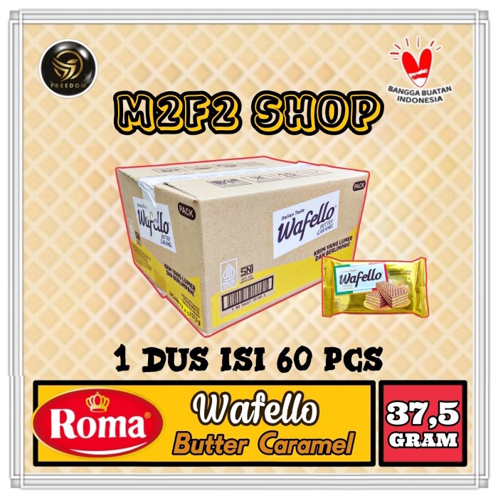 

Roma Wafer Wafello Butter Caramel Krim Karamel - 37,5 gr (Karton)