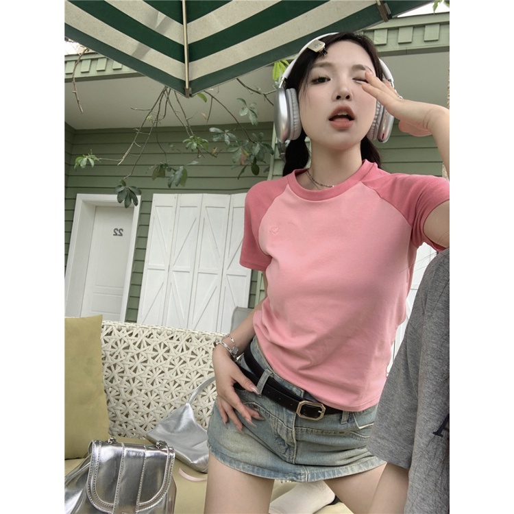 ◐Suhao kaos import wanita kaos wanita korean style lengan pendek kaos pendek perempuan