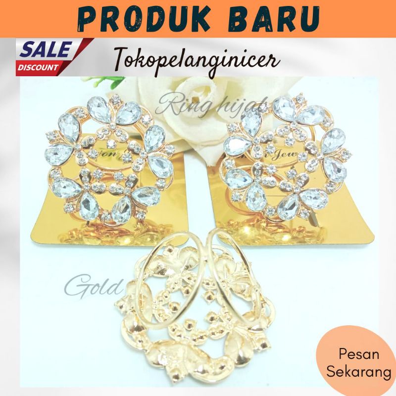 Bross hijab Cincin Hijab permata mewah kekinian by tokopelanginicer