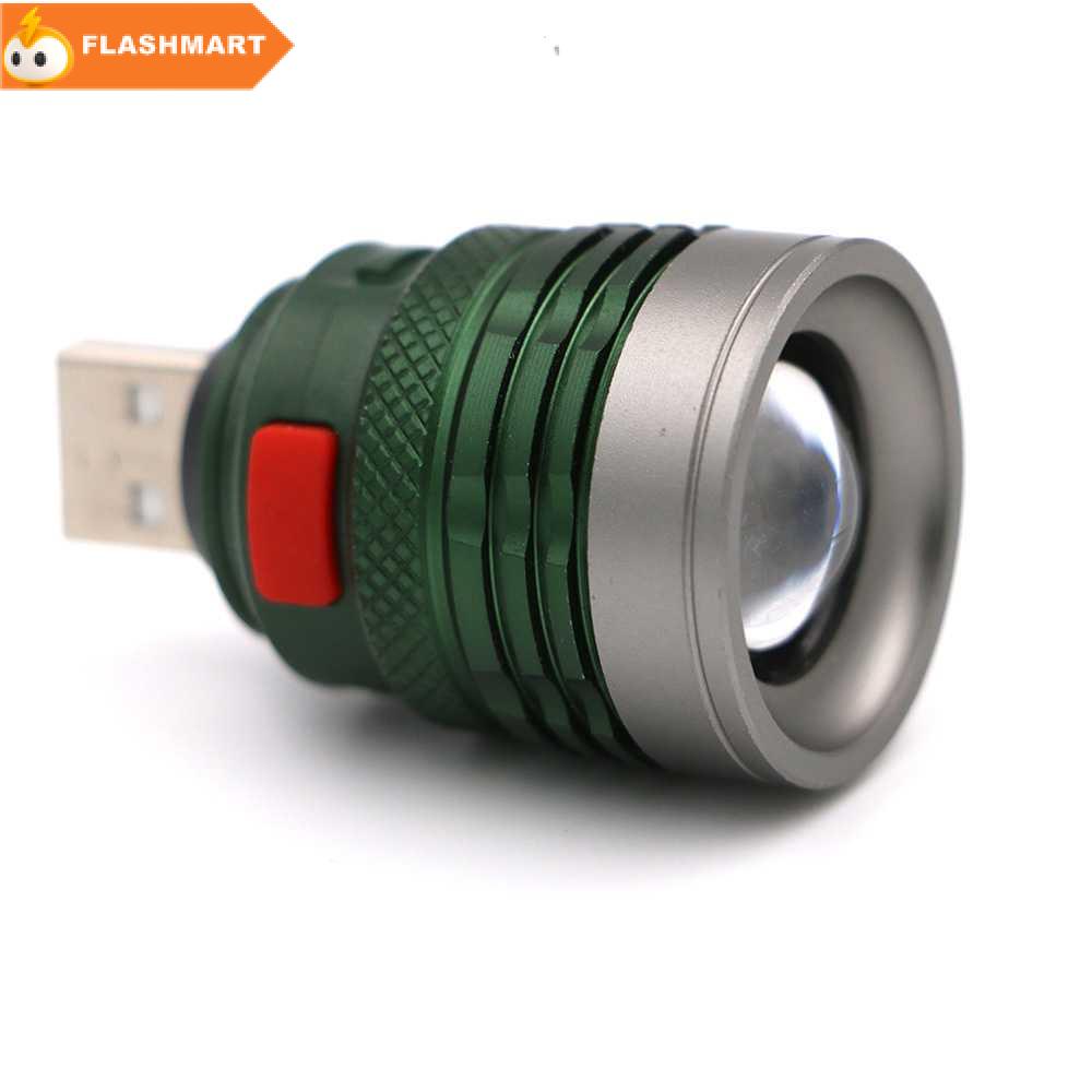 FLASHMART Senter LED USB Zoomable Mini Handy Flashlight 800 Lumens