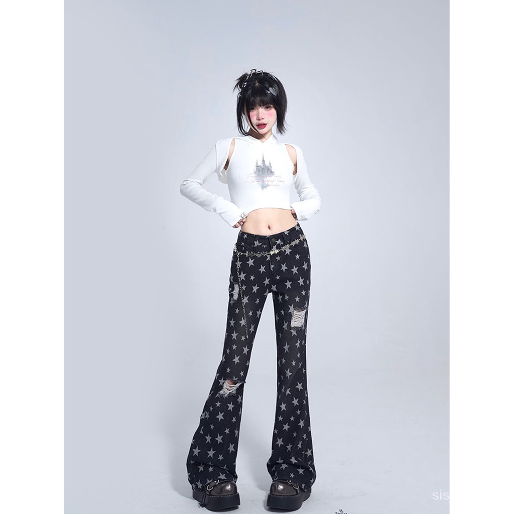 [✅BISA COD] #Sisjuly# Rompi berkerudung pendek bermotif putih baru wanita + setelan dua potong kardi