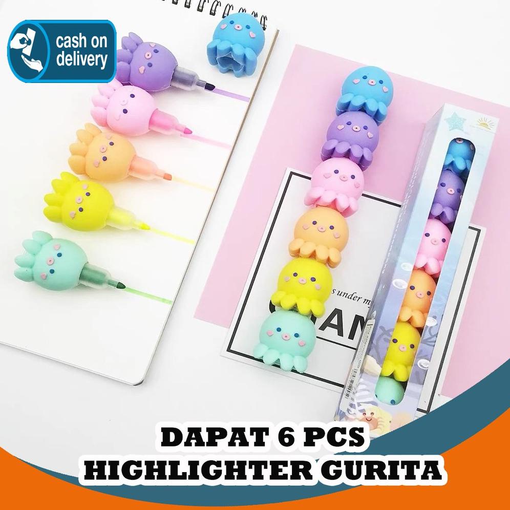 

Set Stabilo Highlighter Octopus Isi 6 Pcs Spidol Warna Warni Gurita Pastel Lucu