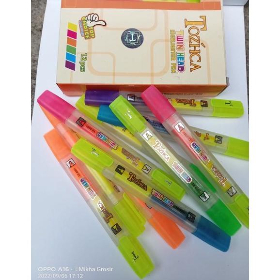 

[1 Pak] Stabilo Dua Warna Tozcha Isi 12 Pcs/ Highlighter Two Color