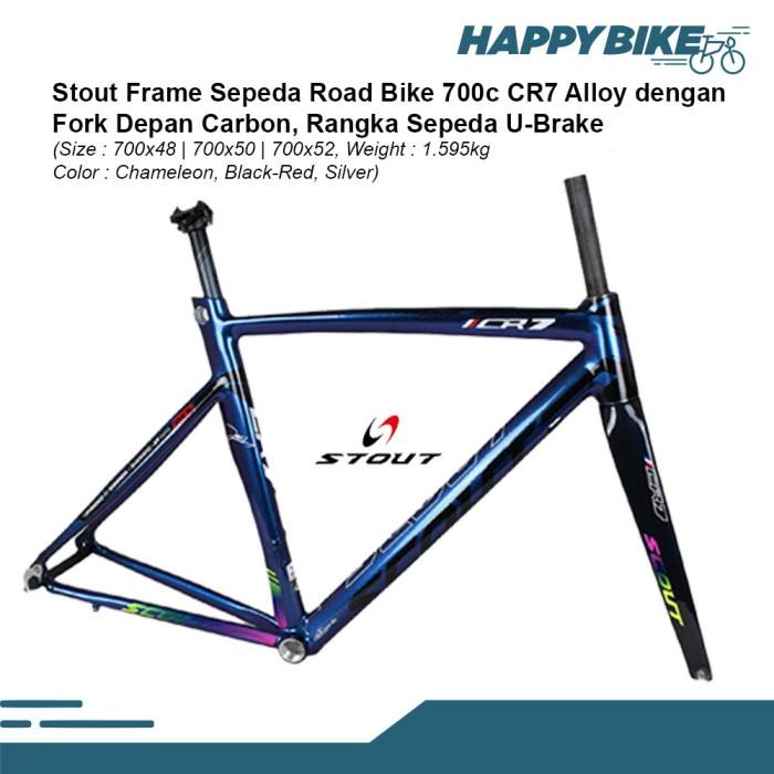 Terlaris Stout Frame Sepeda Roadbike Cr7 Alloy Fork Carbon 700C U-Brike - 50,Chameleon