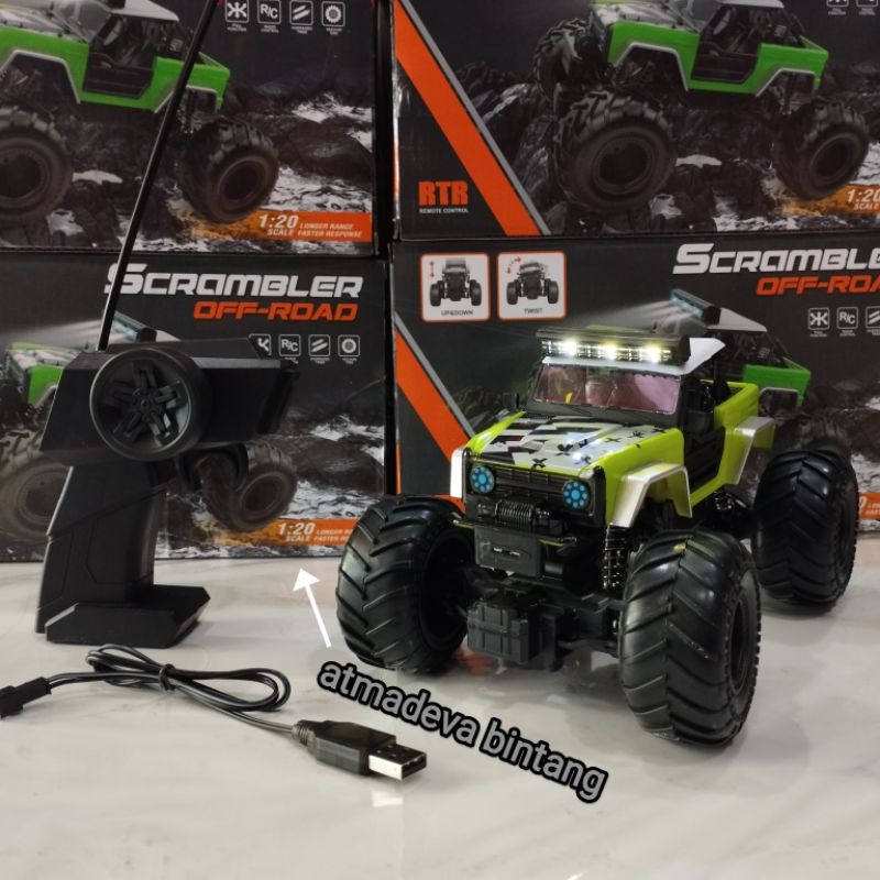 Mobil Remote Control Hero Deffender Led Scale 1:20 Batre Cash Mainan Keluarga Murah