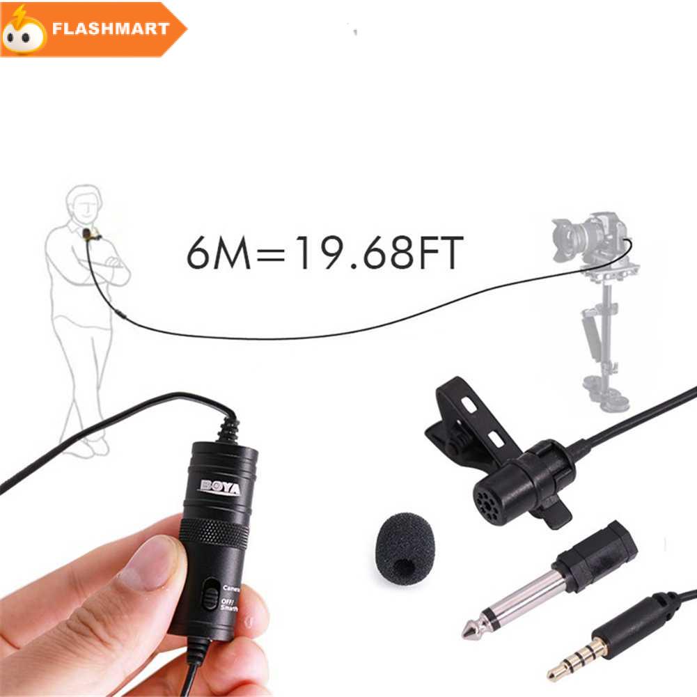 FLASHMART BOYA Clip-On Omnidirectional Microphone for Smartphone &amp; DSLR - BY-M1