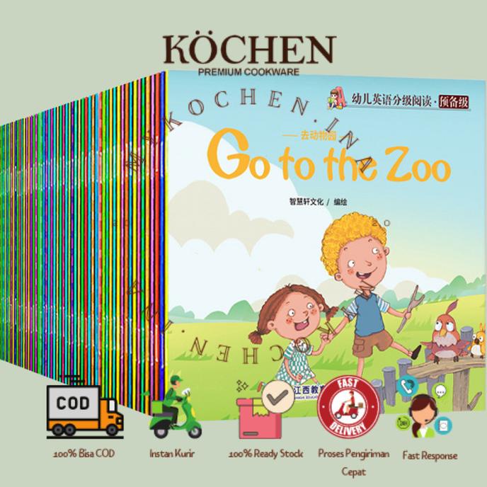 Buku Belajar Baca Bahasa Inggris 60pcs Mandarin Paud TK Anak StoryBook