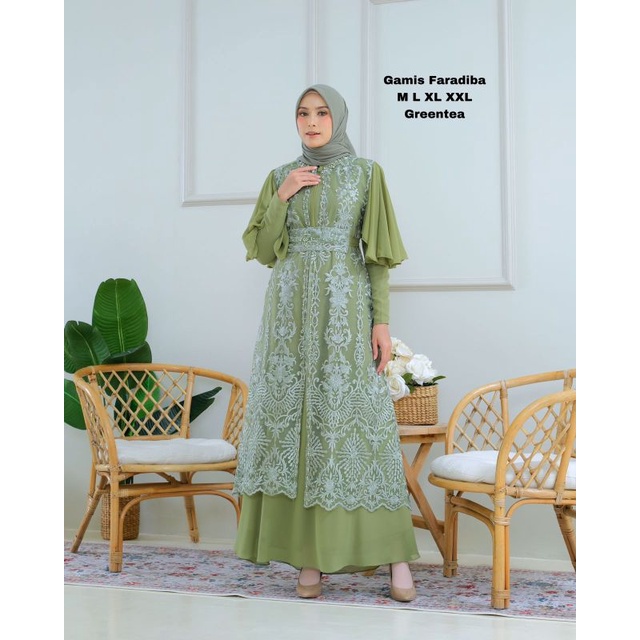 Dress Pesta Mewah| Gamis Faradiba Tile Sapto Payet Terbaru| Gamis Cardigan Lepas Pasang|