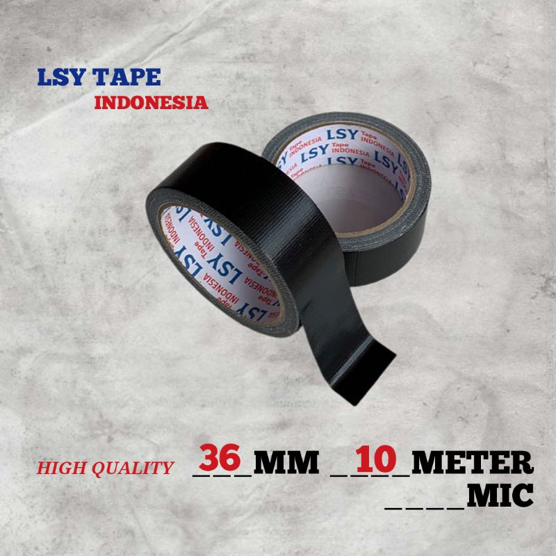 

lakban kain warna hitam / cloth tape 36mm x 10meter full LSY TAPE INDONESIA