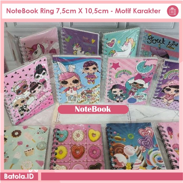 

NoteBook Ring 7,5cm X 10,5cm - Motif Karakter