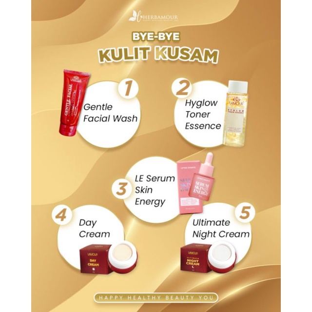 Lamour Skincare Paket ultimate normal to oily skincare anti jerawat anti aging bekas jerawat jerawat