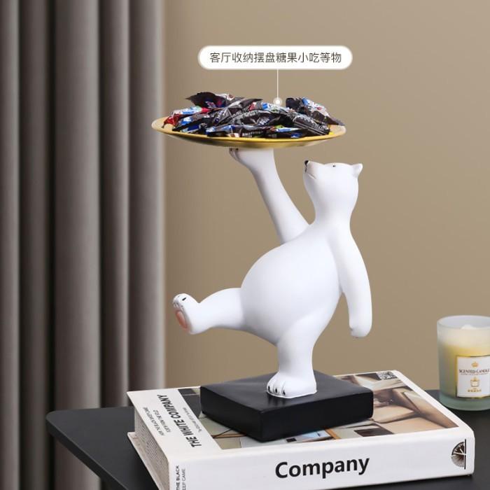 

Baby Polar Bear Statue With Tray / Decoration Tray Gold Kualitas Terbaik