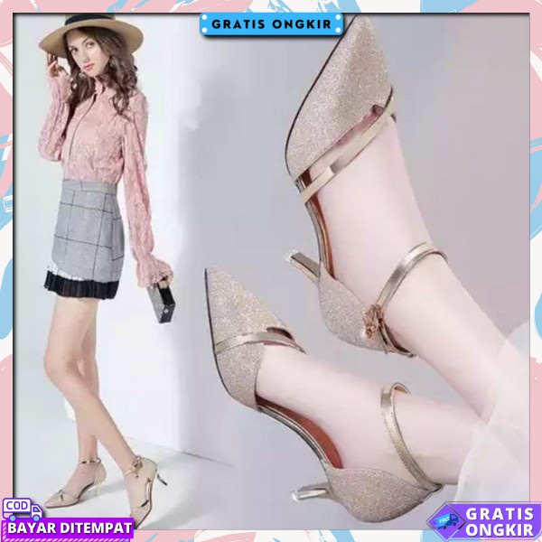 Termurah Spatu Wanita Kaca Sandal Tali Hell Kerja Sendal Hqk Transparan 5Cm Highhells Wanitq Pengant