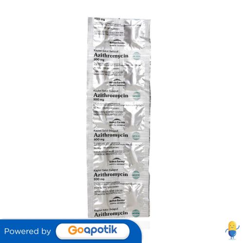 AZITHROMYCIN KIMIA FARMA 500 MG STRIP 10 KAPLET