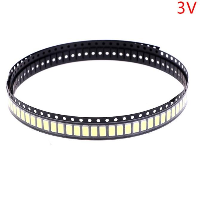 DISKON SPESIAL 100 BUAH 3030 SMD LED BEADS 1W 3V 6V 9V LAMPU PUTIH TERANG TERLARIS