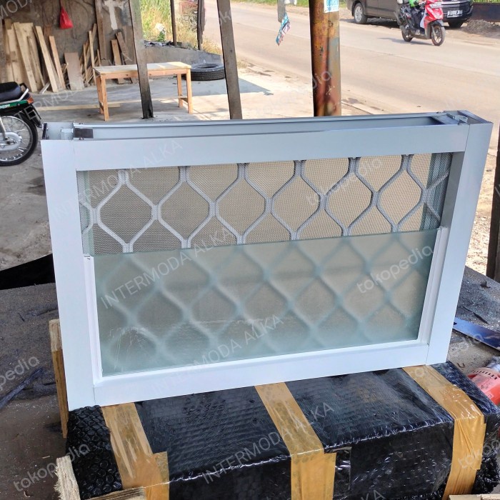 Terlaris Boven Aluminium 60X40 Kaca Zigzag Tralis Alum Ventilasi Kawatnyamuk