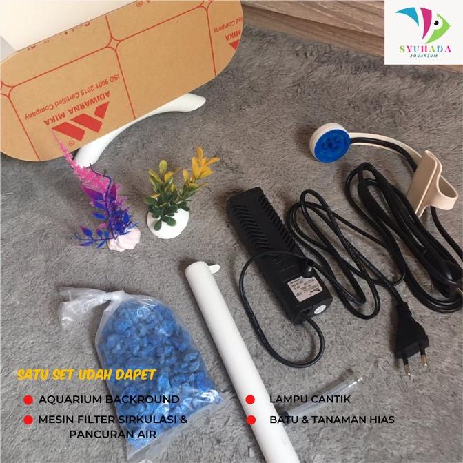 Aquarium Mini Cupang / Aquarium Akrilik/ Akuarium Mini Plus Lampu Led