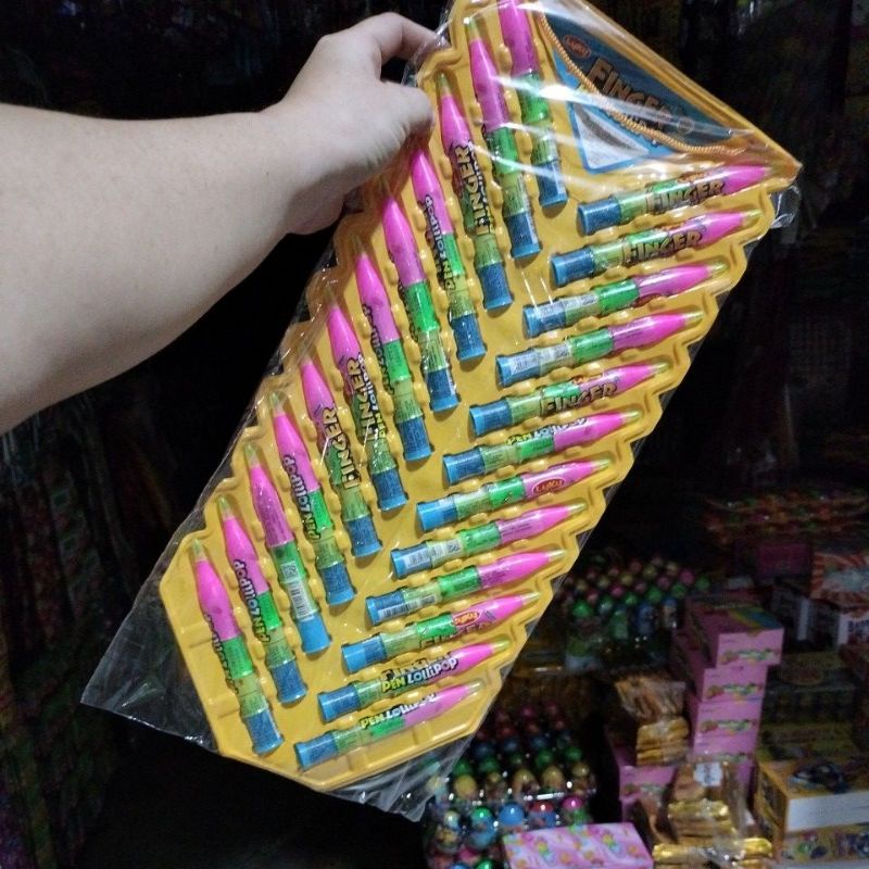 

PERMEN LOLLYPOP bentuk PEN harga 1 papan isi 24pics