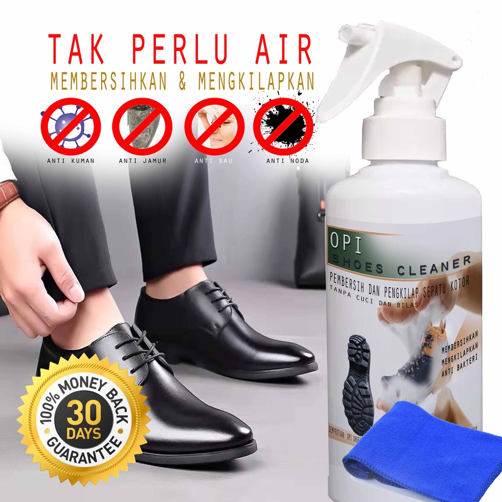 Spray ajaib Pembersih sepatu tanpa air praktis tinggal semprot dan gosok pakai lap kering EPS12 TKBB3