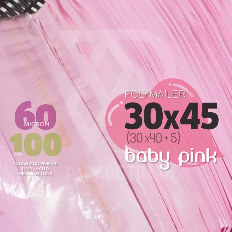 

Super Produsen Polymailer BABY PINK plastik packing sudah ada lem 30x45 100 lbr premium look murah Bandung ready stock