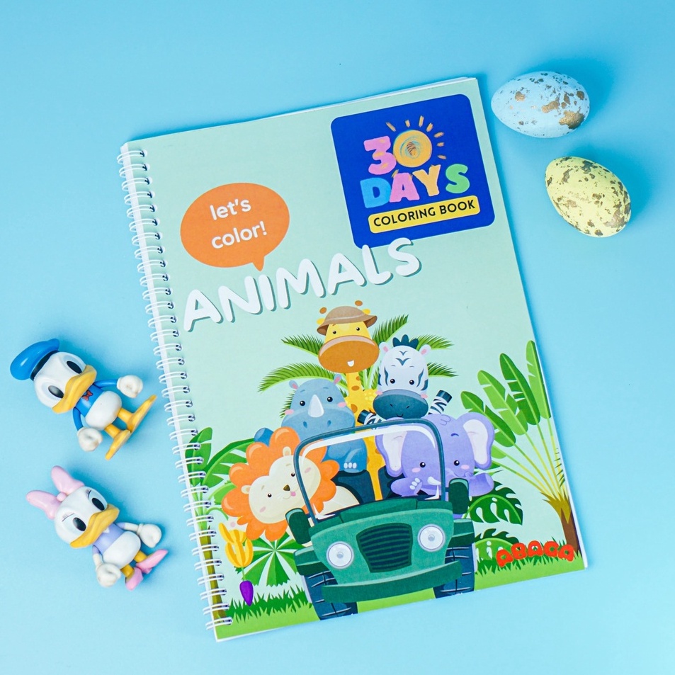 

Importir Buku Gambar Mewarnai Anak SD Hewan, 30 Days Coloring Book Animals Best Model