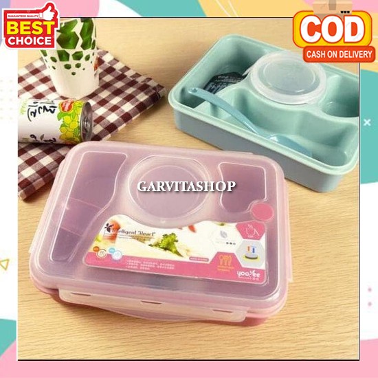 Jenius Kotak Makan Anak 3Sekat Stainless Kotak Bekal Anak Lunch Box Stainless 3 Sekat Set Kotak Maka