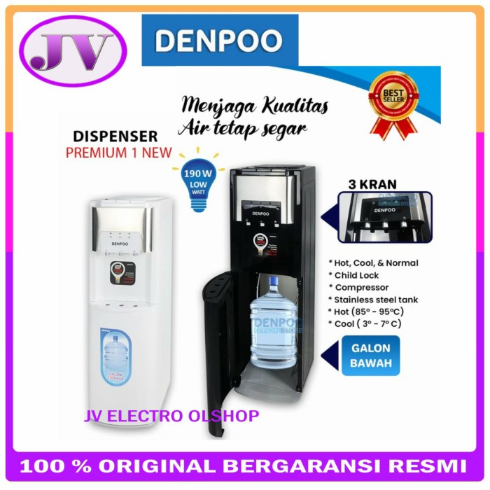 Dispenser Denpoo PREMIUM 1NEW / Dispenser Galon Bawah Kompresor Denpoo