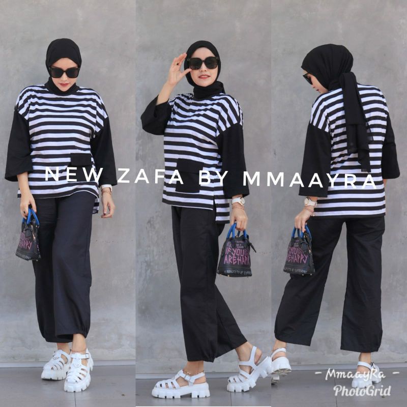zafa by mmaayra new colour setelan atasan kaos dan kulot kaos oversize baju santai daily fashion baj