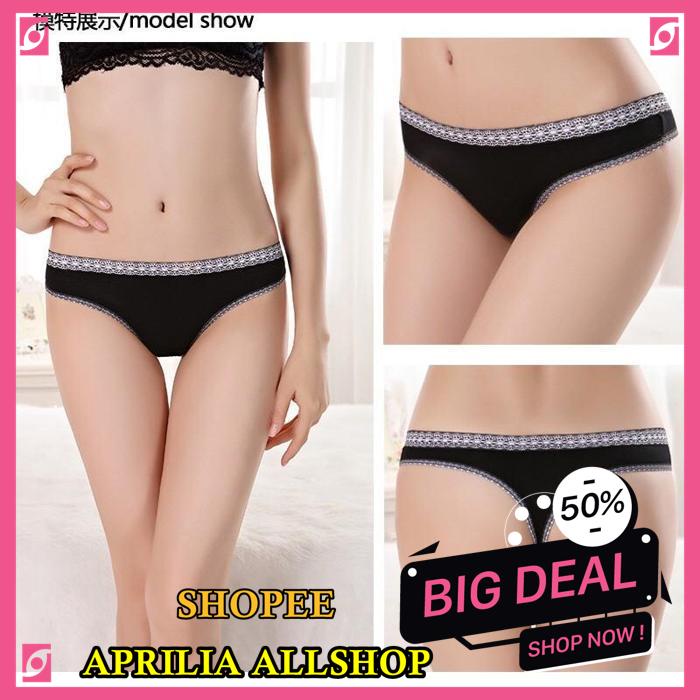 CELANA DALAM WANITA G STRING LINGERIE THONG BAHAN KATUN C098 BEST QUALITY 