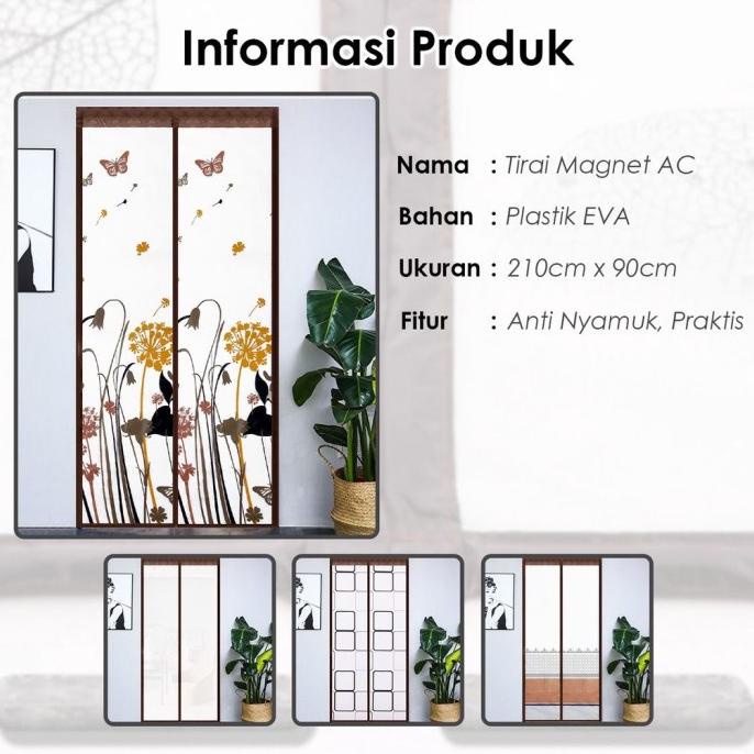 Tirai Magnet Anti Nyamuk-Tirai Magnet PVC-Tirai Magnet Ber-AC Tebal