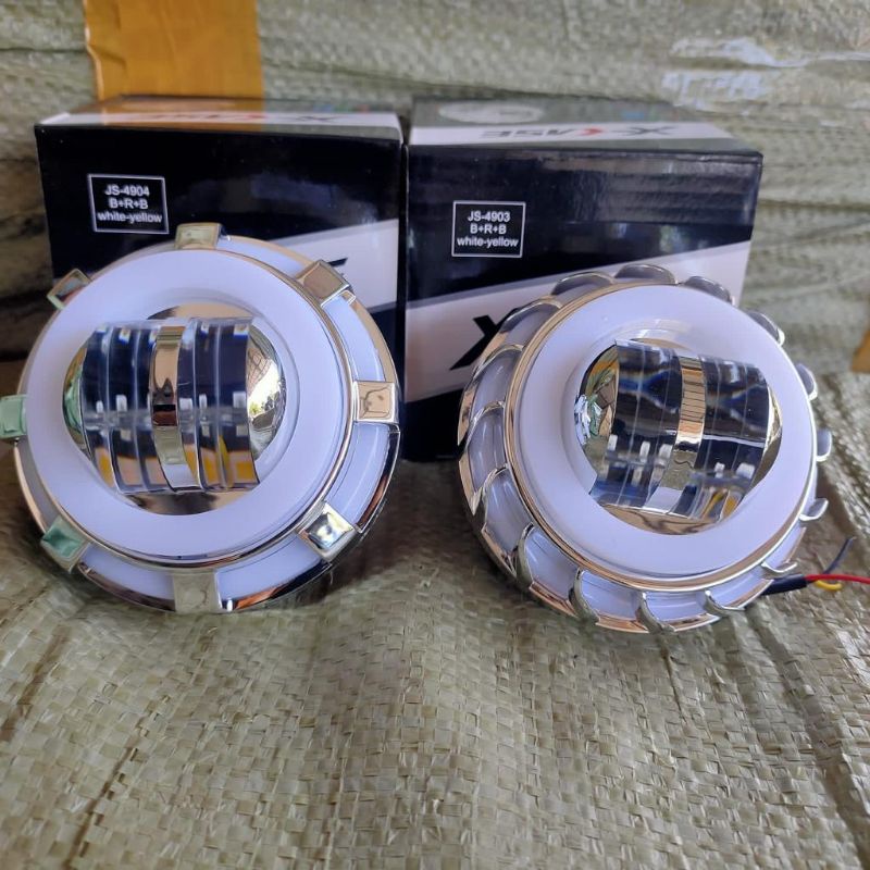 Lampu projie daymaker mini hi low depan ukuran 3,5inch  model Daymaker kipas sisik nyala pelangi hi 