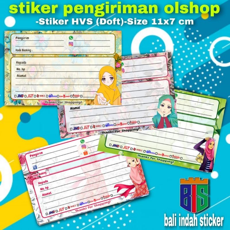 

(50 pcs) Stiker label pengiriman olshop - stiker pengiriman-motif bunga 1