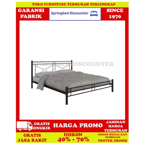 Ranjang Besi Tempat Tidur Dipan Divan Rangka Double Ashley 160x200