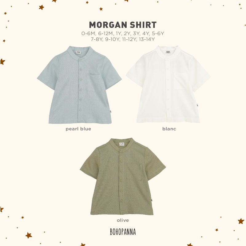 Morgan Shirt Bohopanna B49 / Atasan Anak Bohopanna / Atasan Anak Unisex / Atasan Bayi Polos