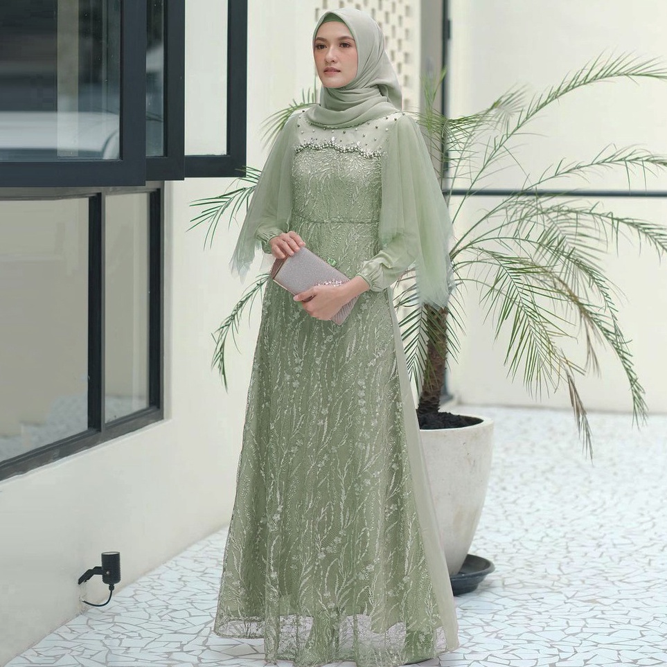 [KODE EVVHG] Produk Terbaru || ADA JUMBO | BATIK OFFICIAL / Gamis Muslim Aretha / Maxi Brukat Selma Tulle Premium Murah Brokat Gamis Aretha LUNA DRESS BROKAT KOMBINASI / FASHION MUSLIM WANITA / GAMIS NADINE / BISA COD / GAMIS KONDANGAN KEBAYA MODERN TERBA