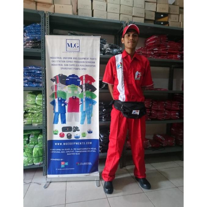 PAKET LENGKAP BAJU TOPI TAS SERAGAM SPBU PERTAMINA - OPERATOR - PENGAW
