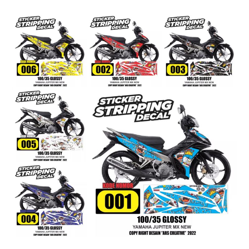 COD/ Striping Jupiter MX new 135 variasi / motif ikan hiu