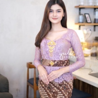 [KODE RRQRR] SAMAYA - Kebaya Bali Jadi Semi Italy Metalic tepi depan | Baju Kebaya Kutu baru Modern 