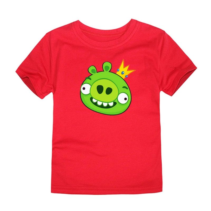 Baju Kaos Anak Angry Bird Pig Pakaian Atasan Anak Lengan Pendek Baju Oblong Anak 2-16Th Cod