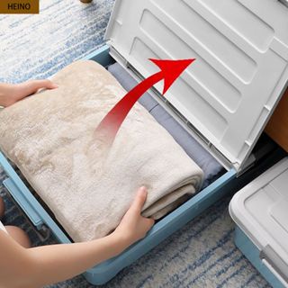 HEINO Kotak Penyimpanan Serbaguna Di Bawah Tempat Tidur Container Box Folding Box Bukaan Samping Box Container Plastik Box Baju Kotak Penyimpanan Folding Storage Box Organizer