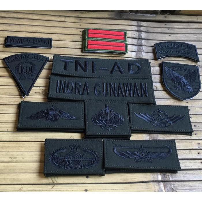 Terlaris Bordir Papan Nama Baju Pdl Tni Bahan Tebal Bordir Brevet Tni Bordir