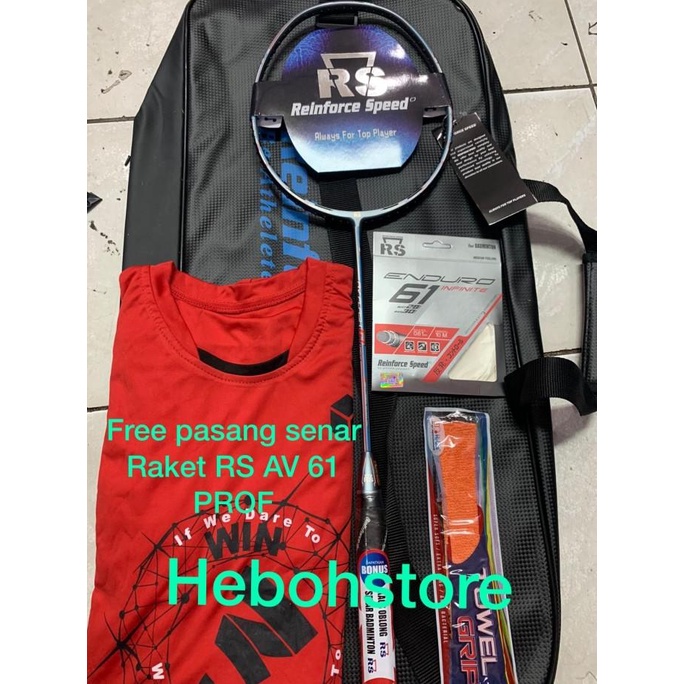 Raket Badminton NEW RS AV FLASH 61 PROF FULL SET KOMPLIT ORIGINAL