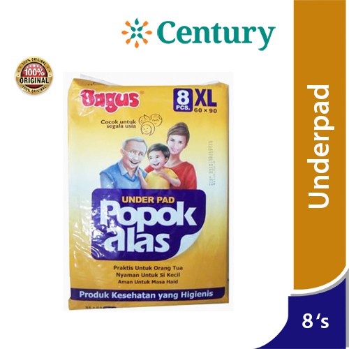 Bagus Underpad XL 60x90 8's / popok alas tidur ukuran besar / dewasa lansia orang tua