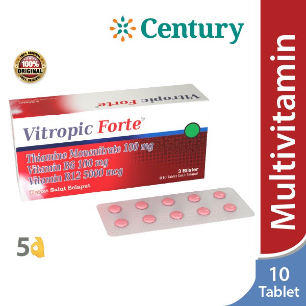 Vitropic Forte 1 Blister / Vitamin B Complex / Suplemen / VIT B1 B6 B12
