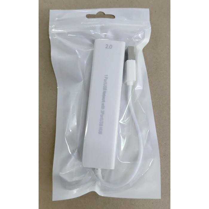 Adapter USB Hub + Konektor Port LAN Internet RJ45 Laptop Notebook