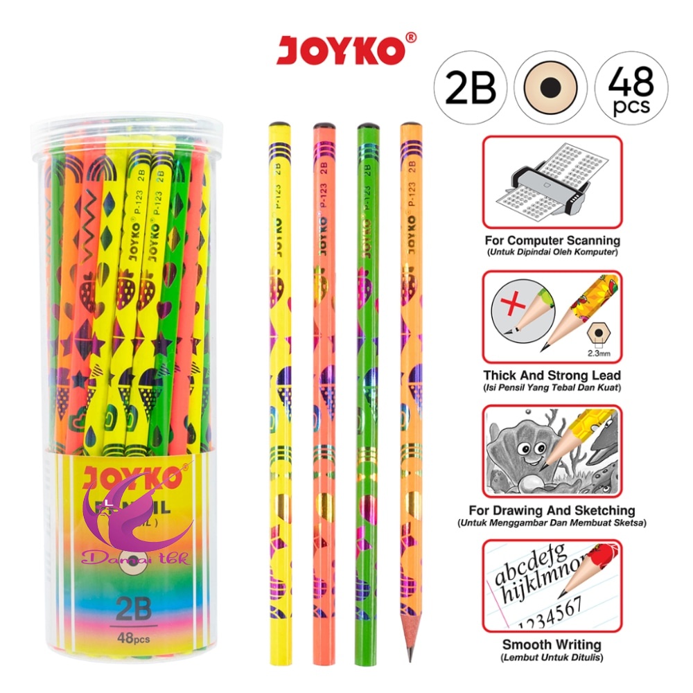 

Pencil Pensil Joyko P-123 2B 1 Drum 48 Pcs